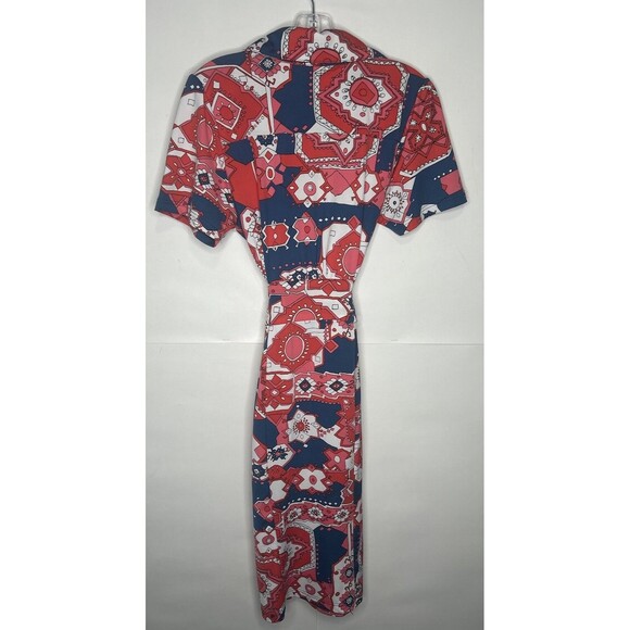 TRACY NEGOSHIAN Short Sleeve Button Up Tie Waist Shirt Dress Size Large - Picture 7 of 8